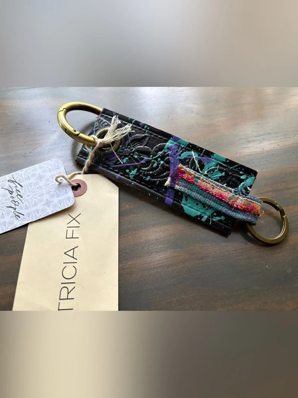 Free People Tricia Fix Rare Splatter Key ring/ Bag charm🔥New with tags!